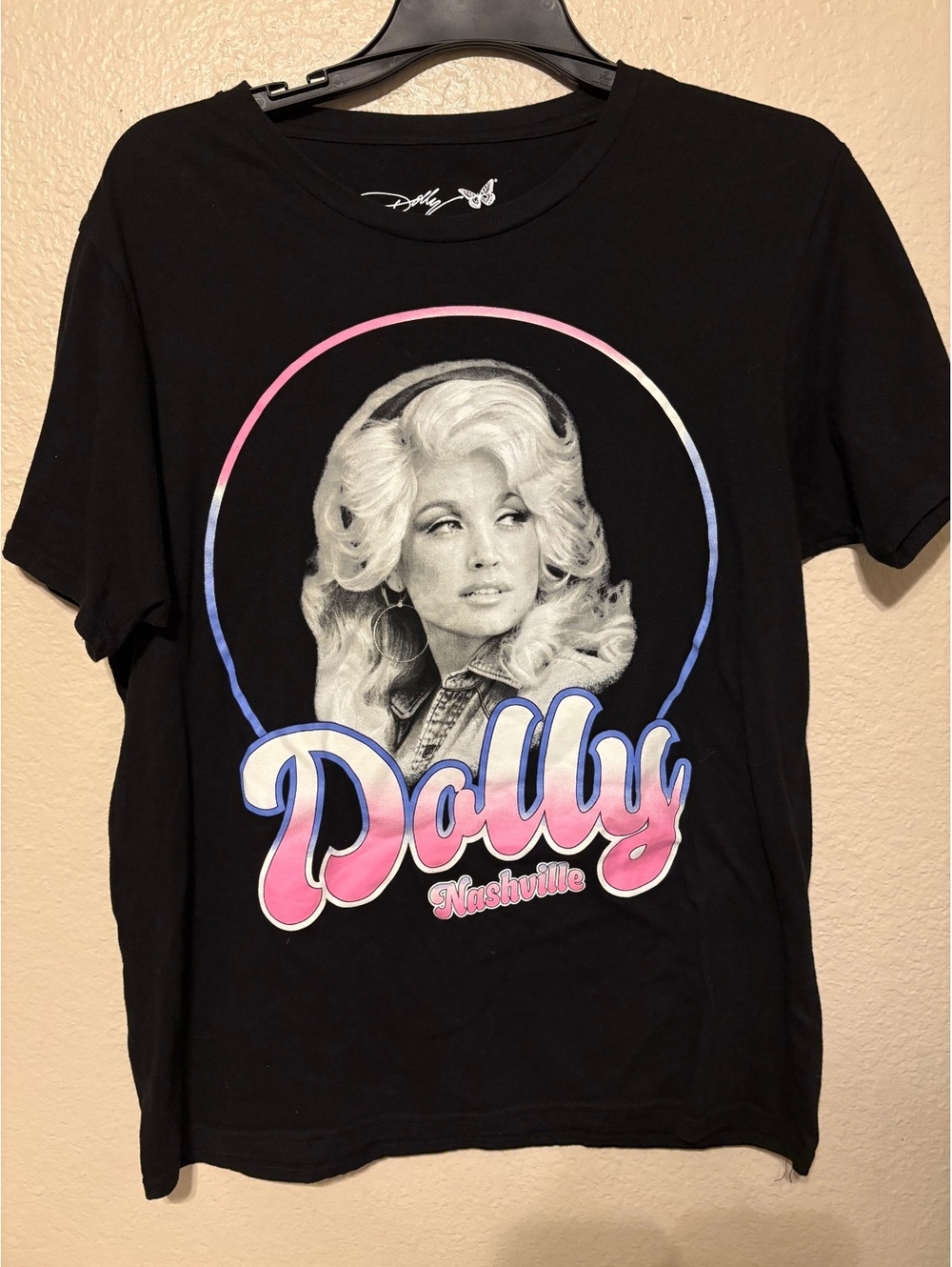 Dolly Nashville Black Graphic T-Shirt Size Large